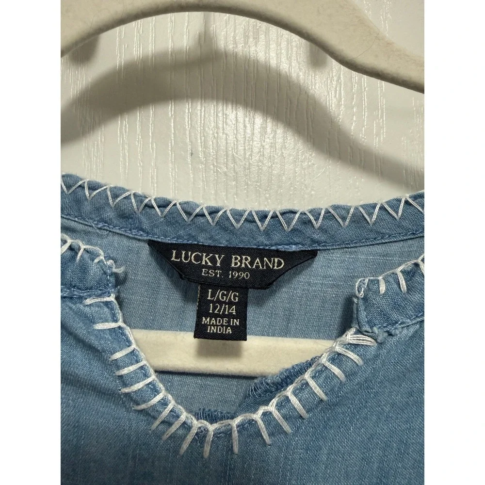 Lucky Brand chambray tiered